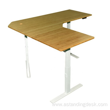 Triple Motors Three Legs L Shape Electric Desk